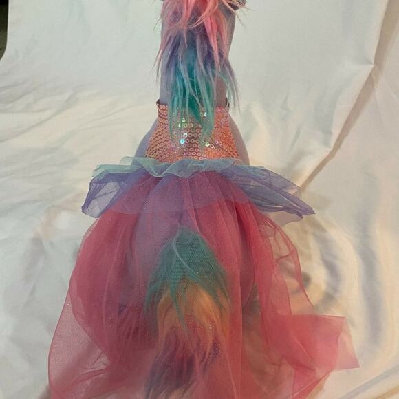 Build A Bear Fairy Friends Rainbow Unicorn Animal Plush Stuffed Mesh Outfit Sz L - Picture 7 of 10